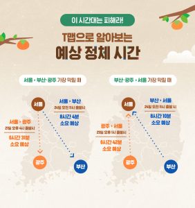 T맵 추석연휴 고속도로 교통 정보
