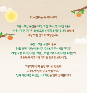 T맵 추석연휴 고속도로 교통 정보